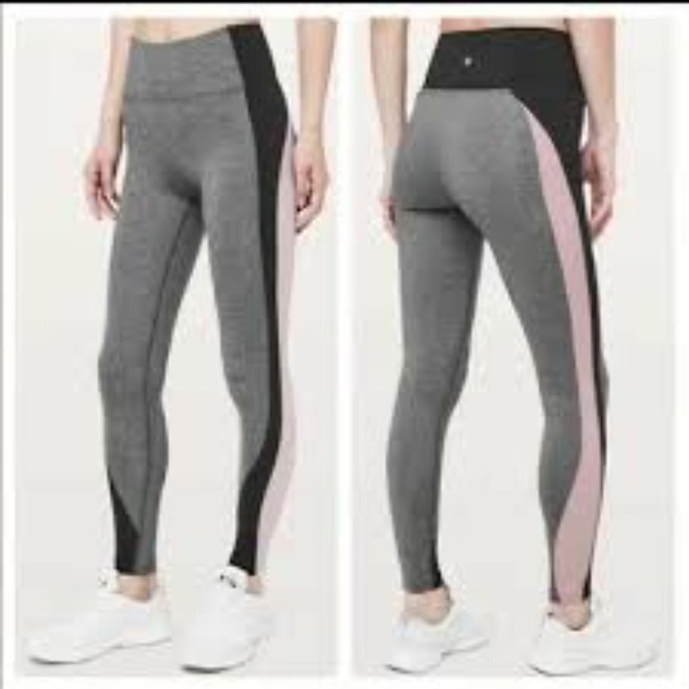 ✅ Lululemon Get Going Train‎ Tight *28" SIZE 6 BLACK/GREY/LAVENDER